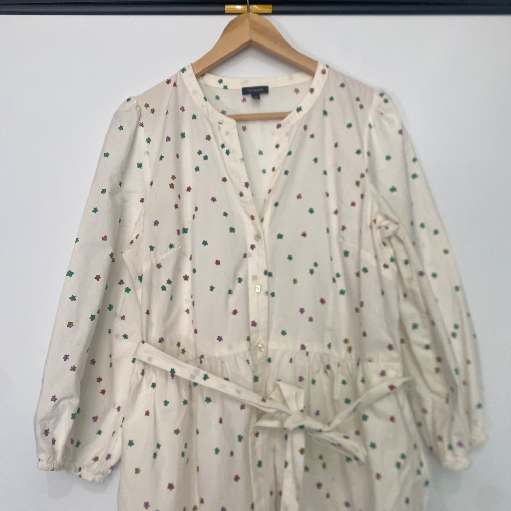 Talbots 12 Poplin Blissful Floral Shirtdress - Picture 8 of 12